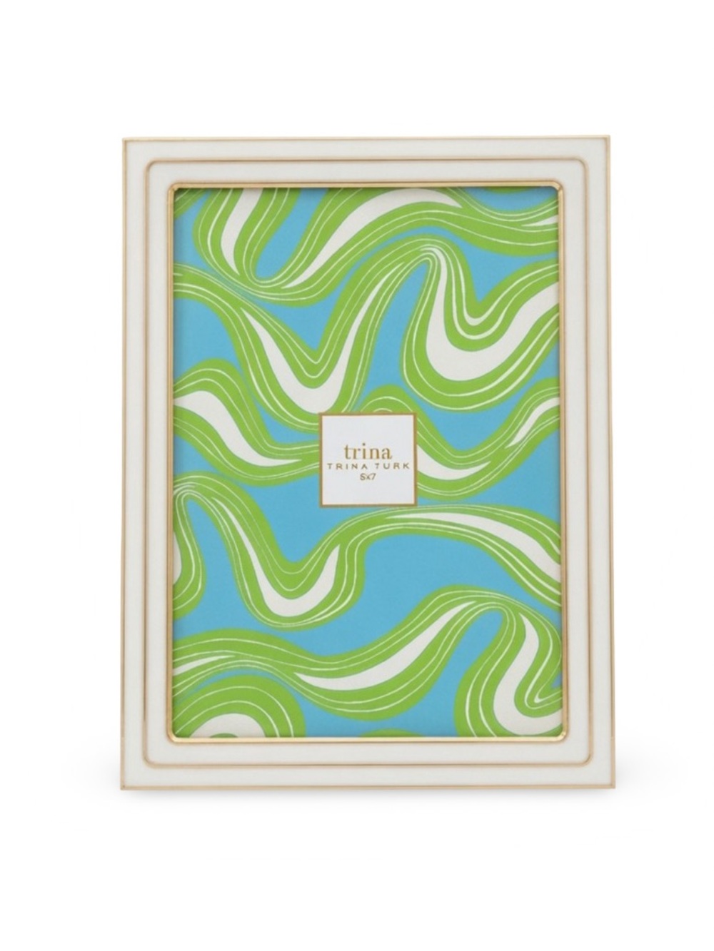 Trina Turk White Frame with Gold Trim 5 X 7 NWT